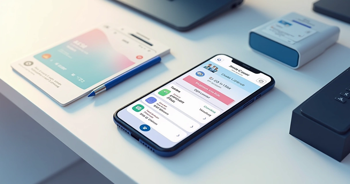 Tela de aplicativo financeiro customizada com identidade visual de empresa 
