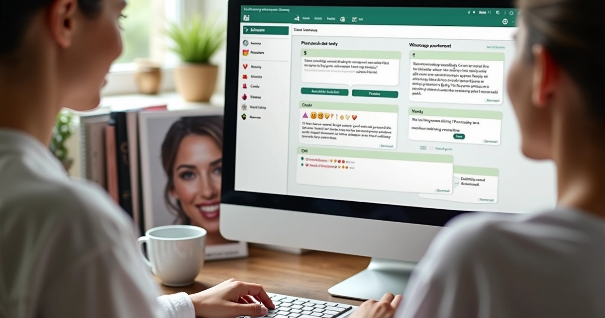 Tela de personalização de mensagem automática no computador de recepção 