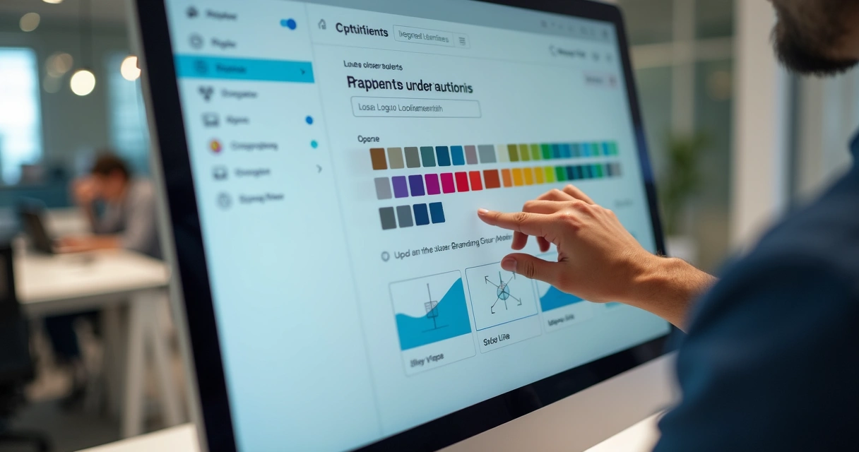 Tela com opções de customização visual da plataforma. 