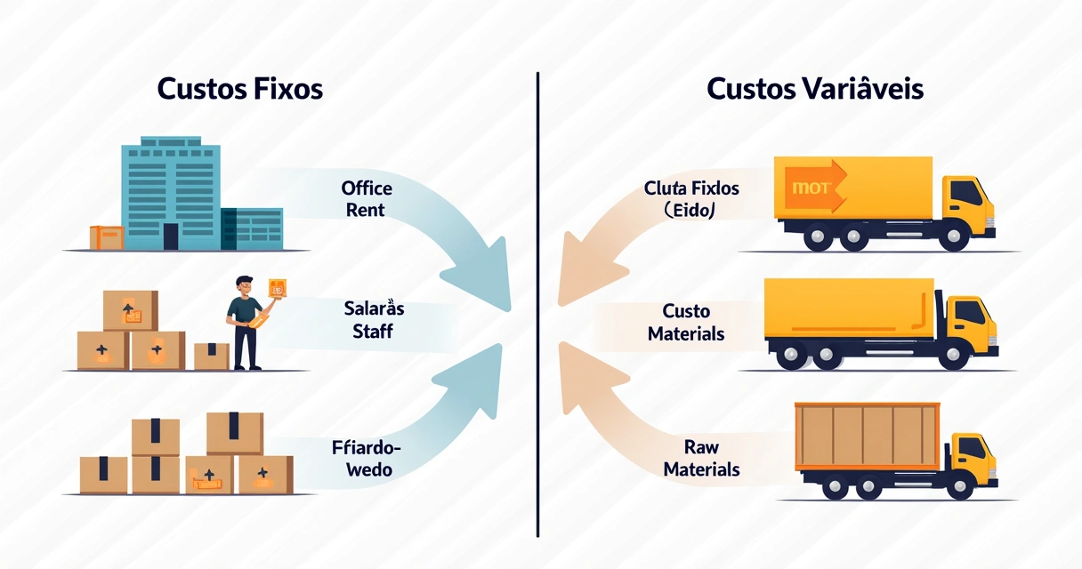 Diagrama diferenciando custos fixos e variáveis 