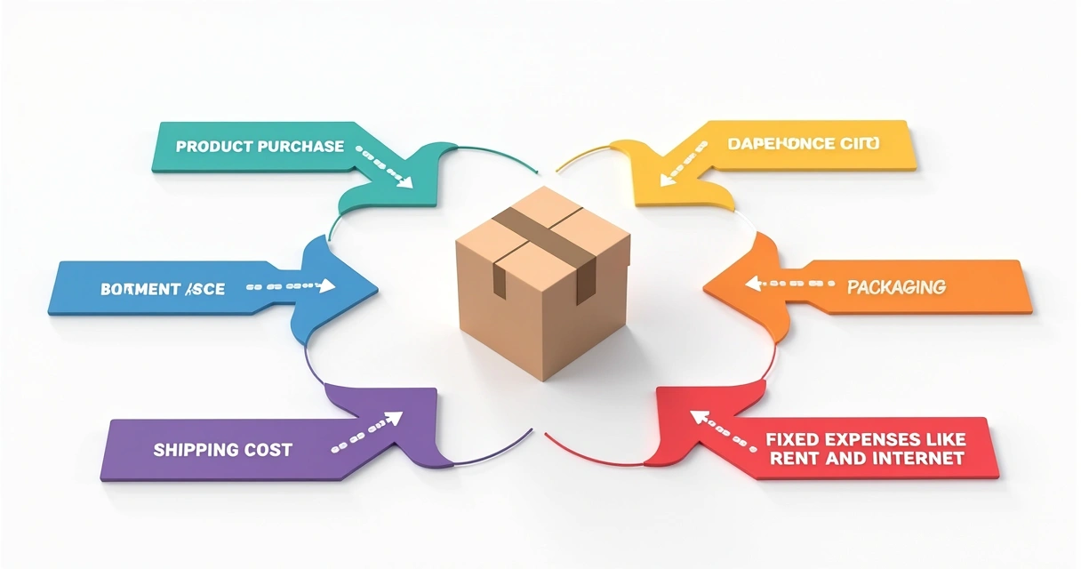 Gráfico mostrando composição dos custos de um produto vendido no marketplace