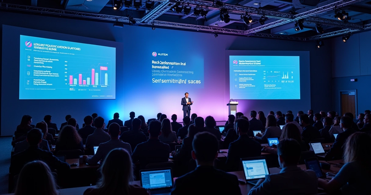 Speaker presenting cybersecurity insights at a conference 