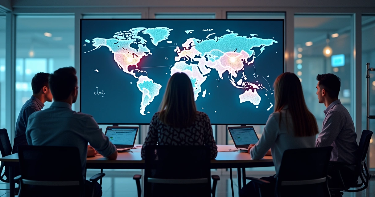 Cybersecurity team responding to a supply chain breach in a modern office 