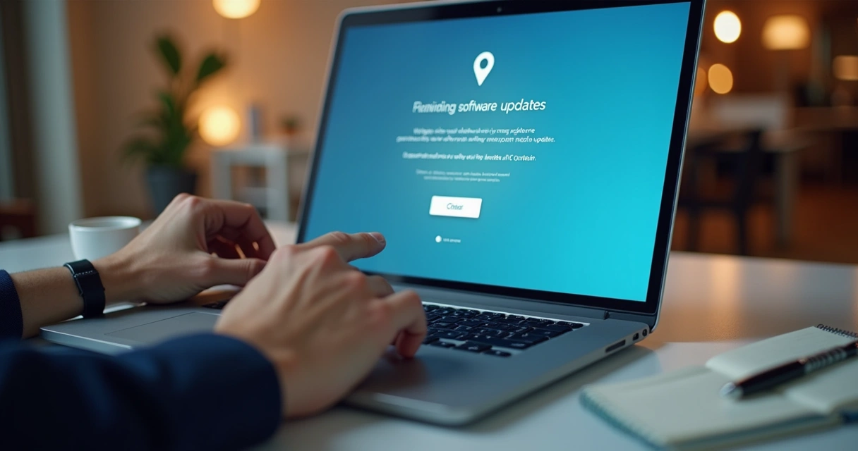 Computer screen showing pending software updates 