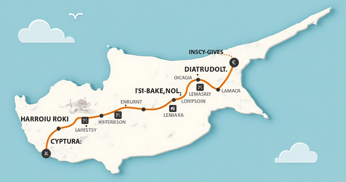 Map of Cyprus showing Akrotiri and Dhekelia Sovereign Base Areas with major cities and trade routes 