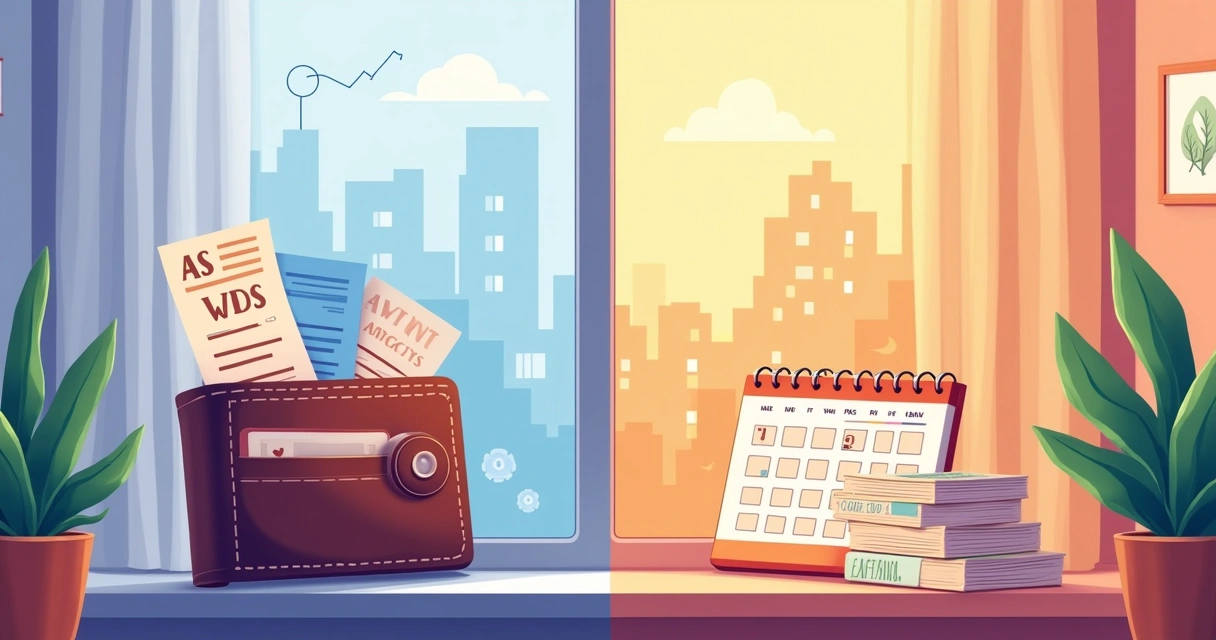 Ilustração dos dados alternativos na análise de crédito, mostrando contas pagas em dia e ambiente de aluguel.