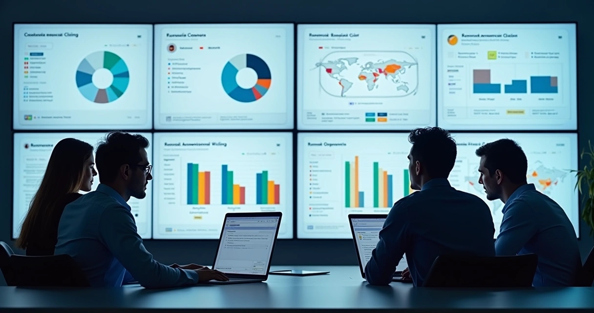 Equipe analisando dados de clientes para identificar oportunidade de upgrade