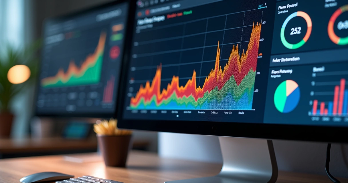 Tela mostrando gráfico de dados bancários sendo automaticamente conciliados com sistema empresarial 