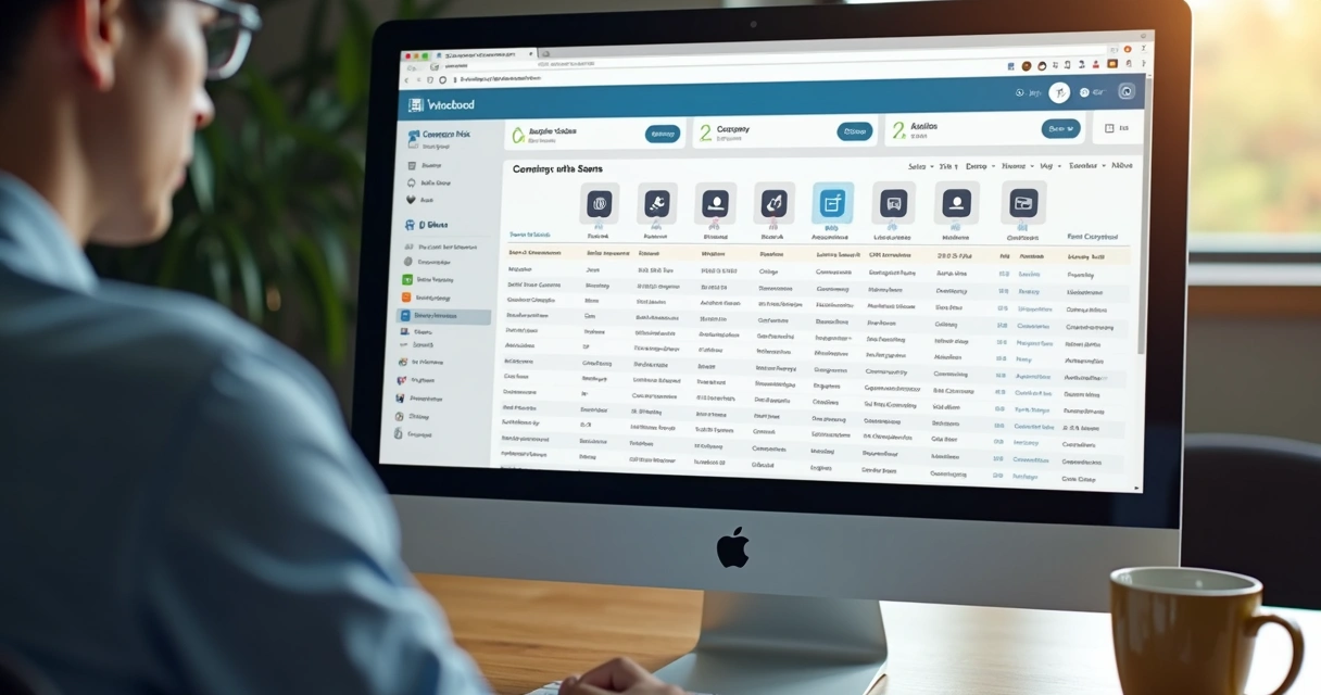 Tela com dados cadastrais de empresa na tela do computador 