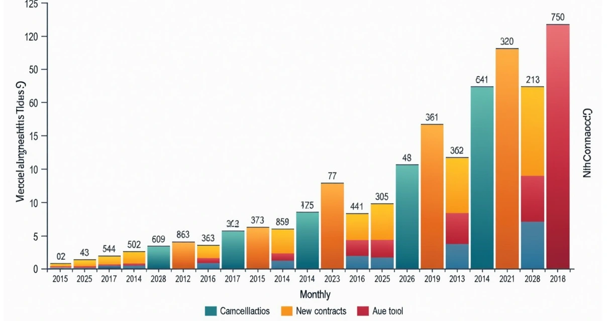 Gráfico colorido mostrando dados de cancelamento e adesão de planos de saúde no Brasil