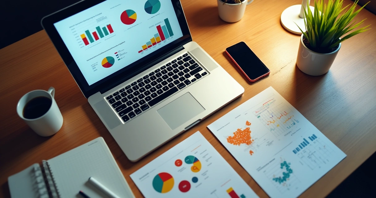 Painel com dados de clientes e gráficos de segmentação de público