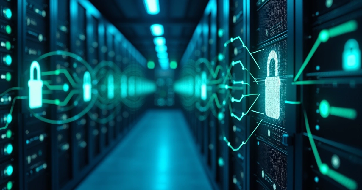 Fluxos digitais de dados criptografados entre servidores e agentes virtuais 