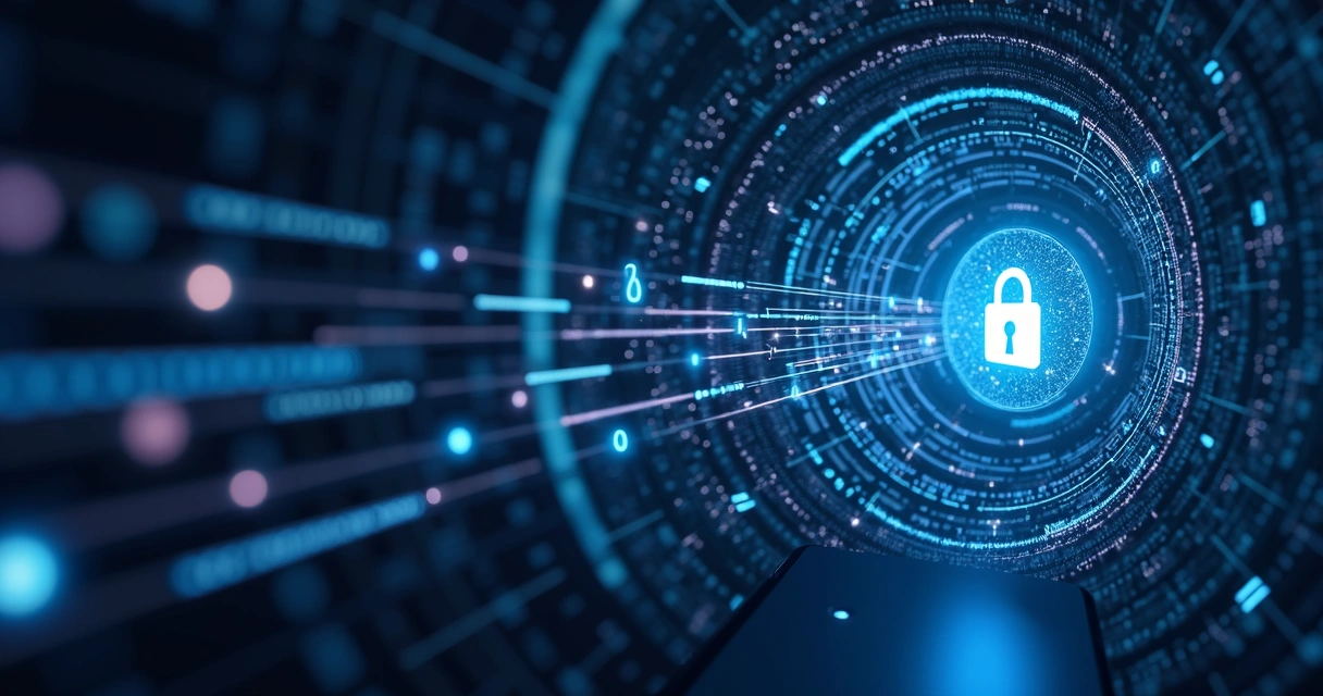 Dados sendo protegidos por criptografia VPN 