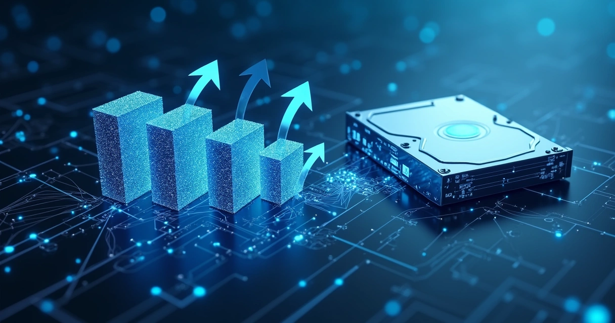 Visão gráfica de dados sendo deduplicados em storage 