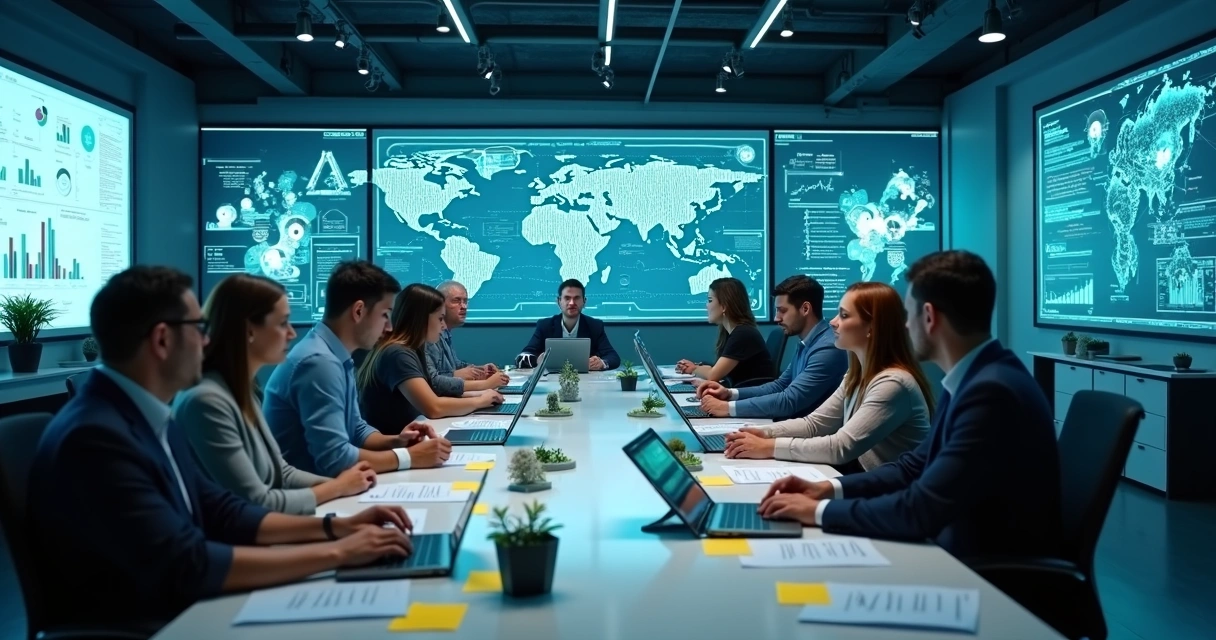 Dashboards de dados com elementos visuais de automação digital 