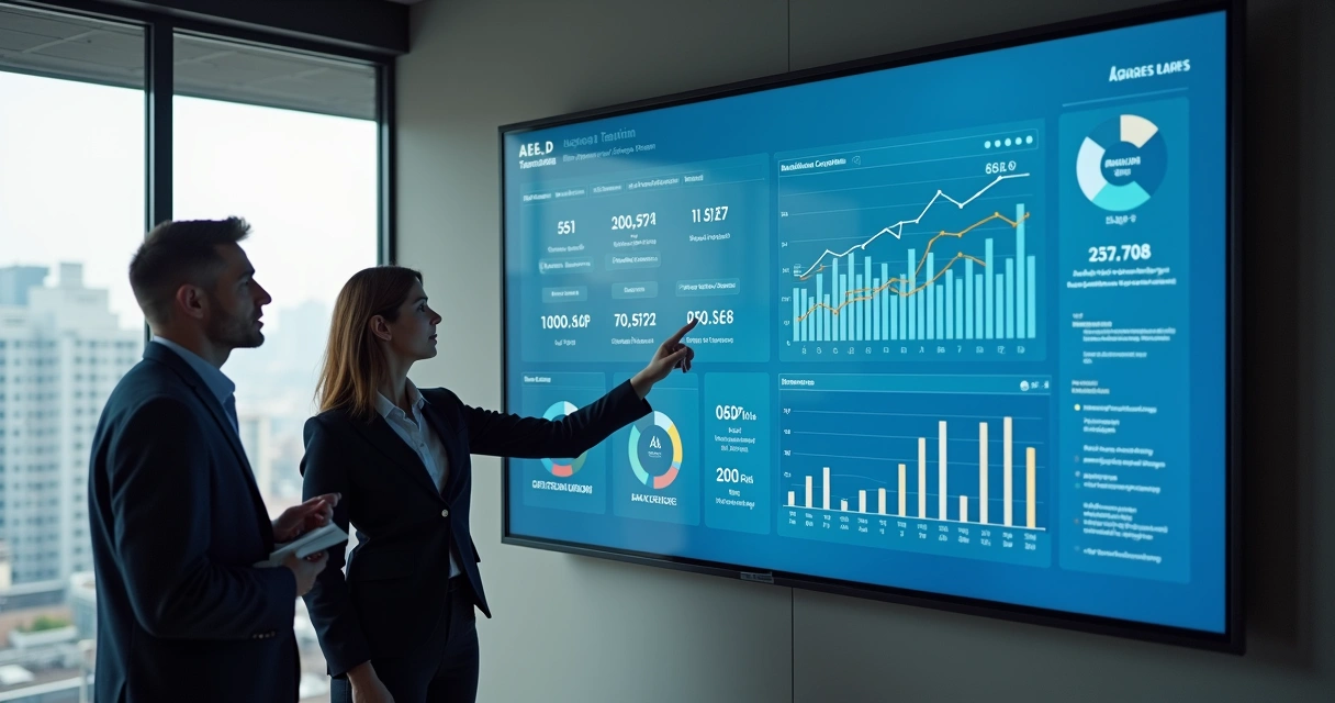 Análise de dados de EAD com gráficos e relatórios em tela grande 