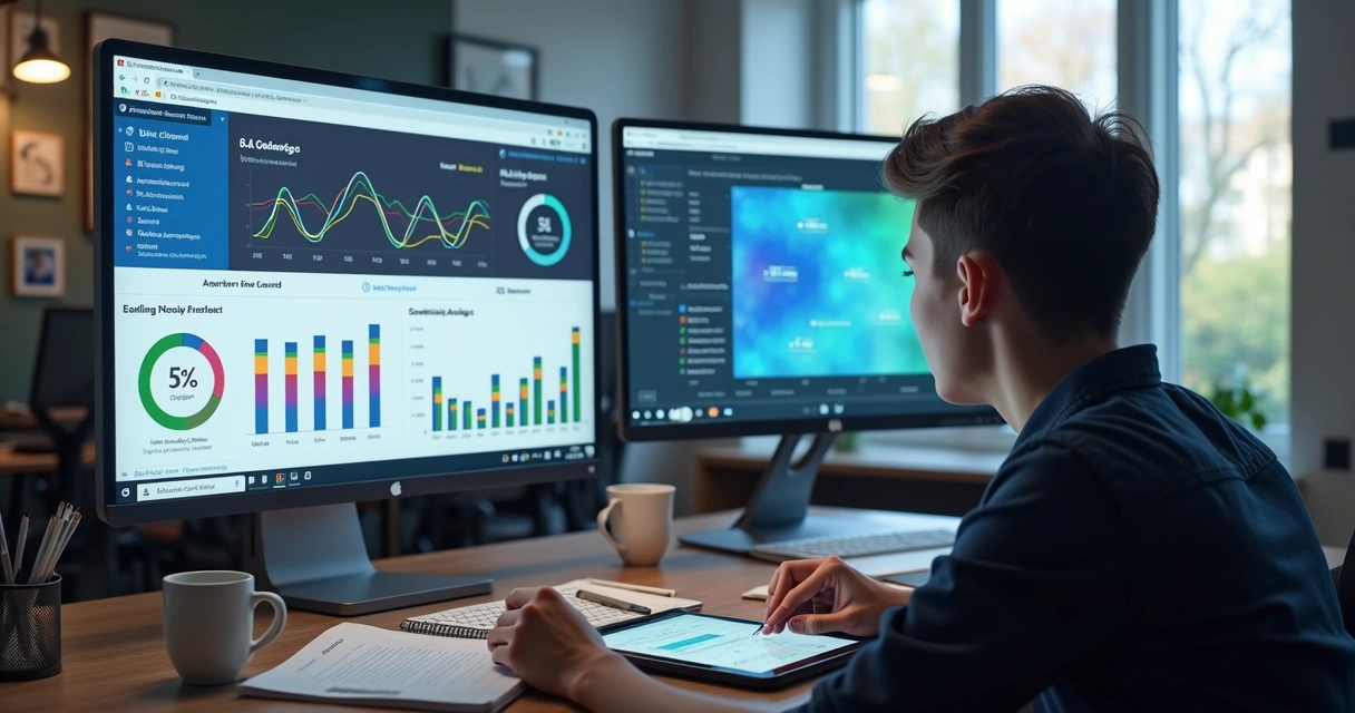 Tela de Moodle com gráficos de estatísticas educacionais 