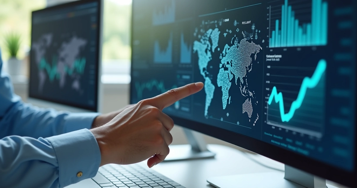 Empresas de Geração de Leads B2B: Como Escolher e Potencializar Resultados 5 Dados de empresas enriquecidos visualizados em tela por analista de vendas B2B