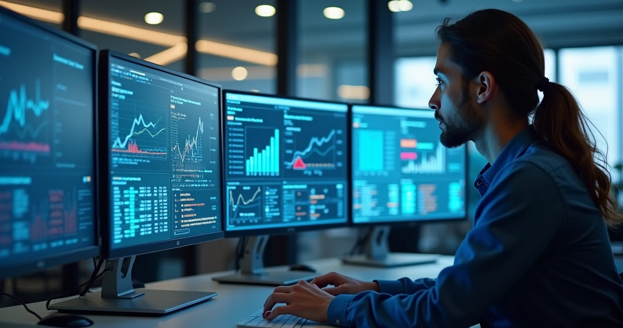 Dados organizados em gráficos digitais 