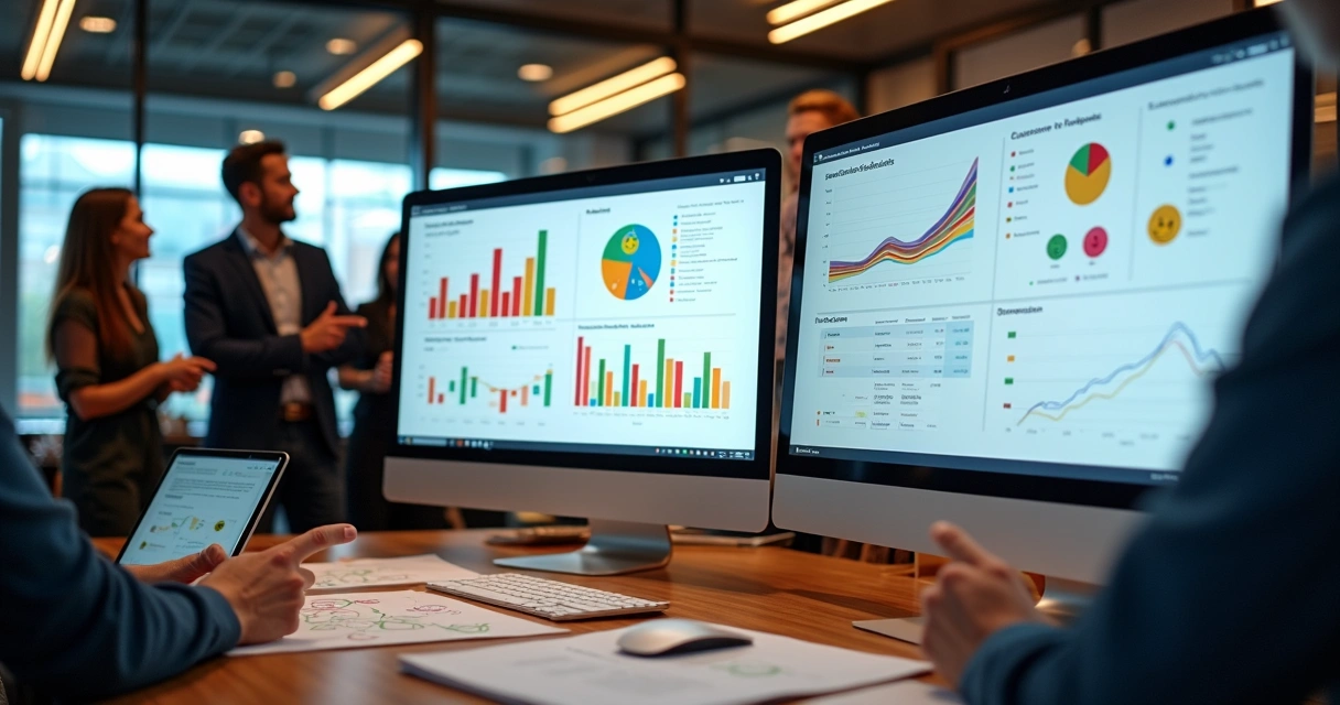 Dashboard com gráficos de comportamento e feedback em software SaaS 