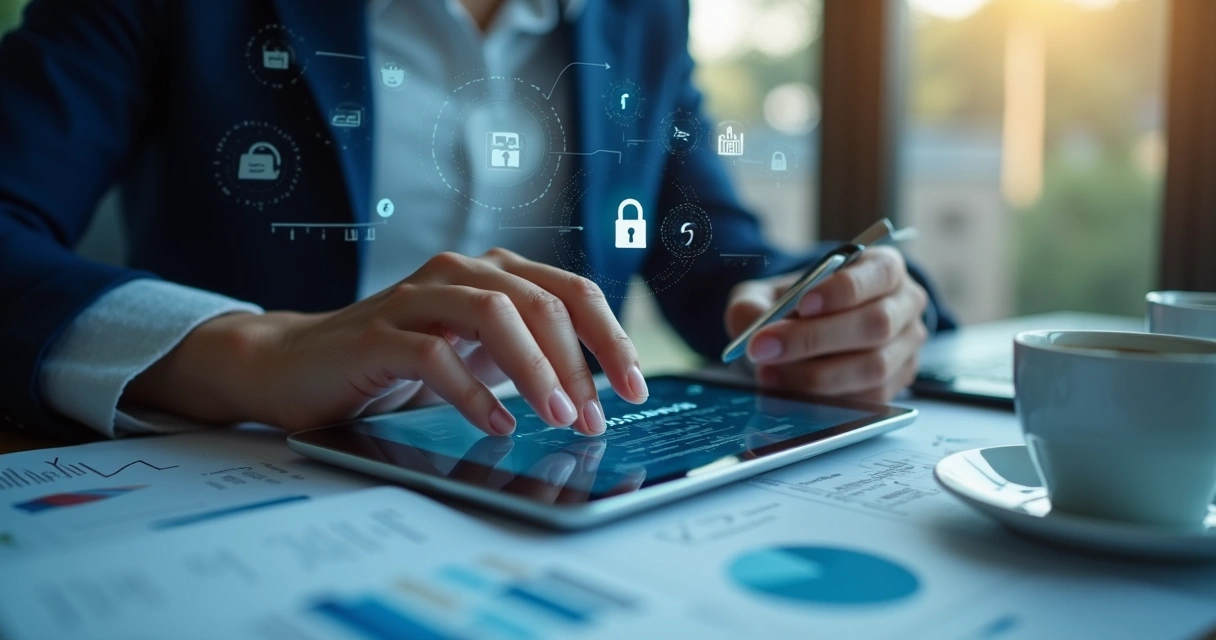 Pessoa digitando senha em tablet com tela de bloqueio 