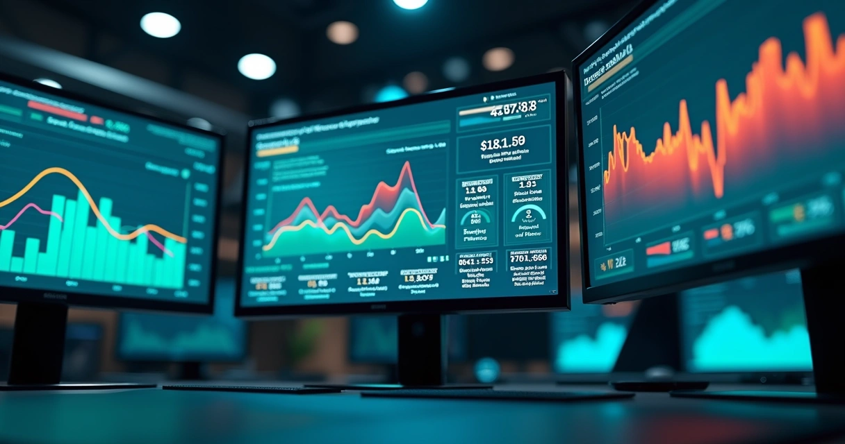 Dashboard digital com gráficos fiscais modernos