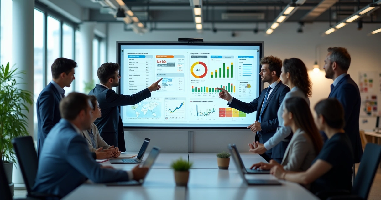 Gráfico digital mostrando integração de dados financeiros e operacionais 