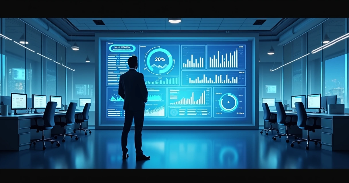 Análise de dados de empresa em painel digital 