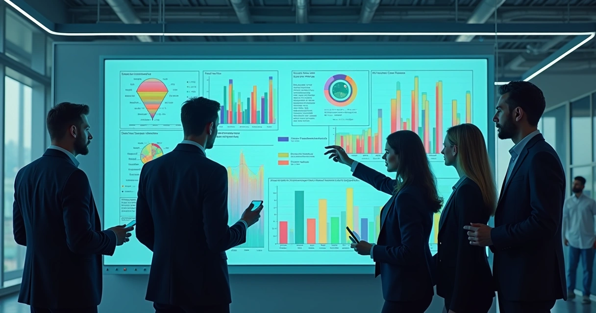 Dashboard apresentando gráficos de dados de intenção de vendas B2B 