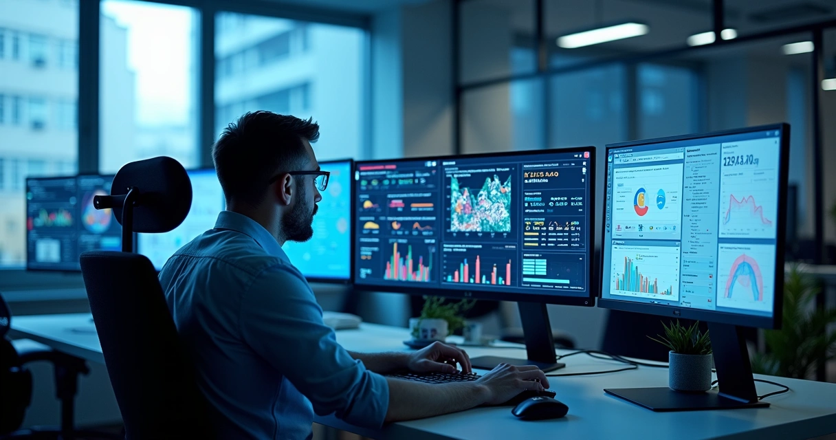 Dashboard mostrando gráficos de comportamento de empresas na prospecção B2B 