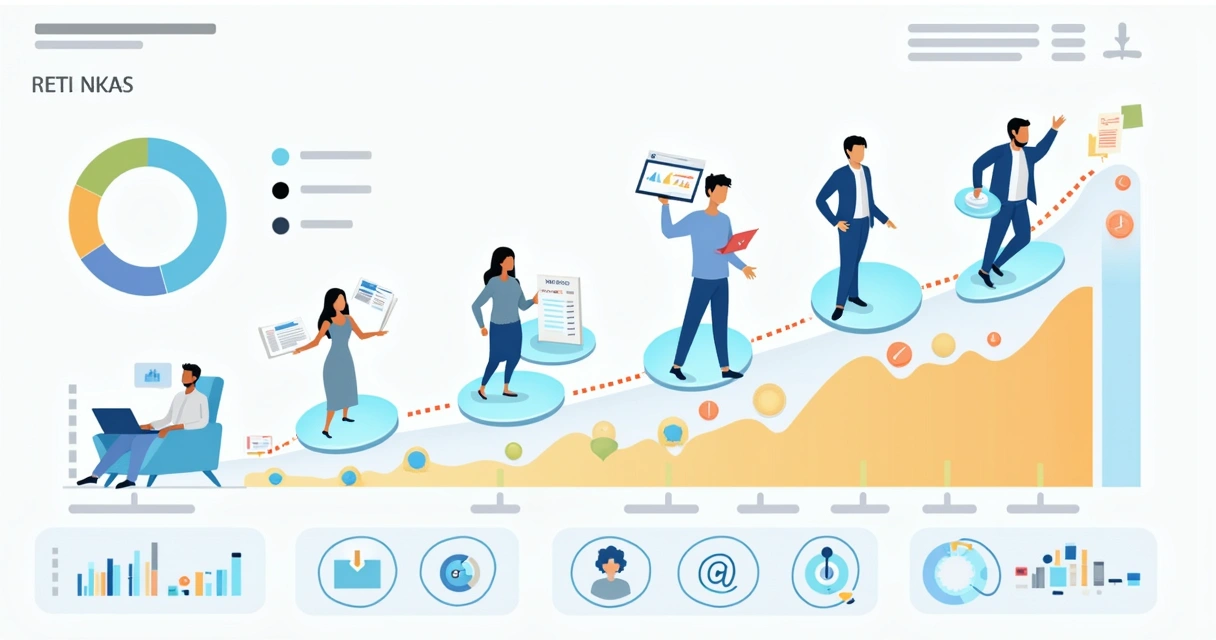 Dados visuais sobre jornada de clientes SaaS