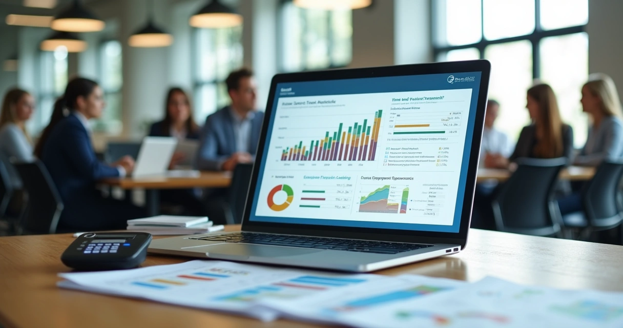 Gestor analisando dados de ponto em dashboard para reduzir rotatividade de funcionários 