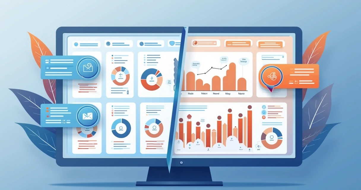 Painel com dados demográficos e comportamentais de leads sobrepostas 