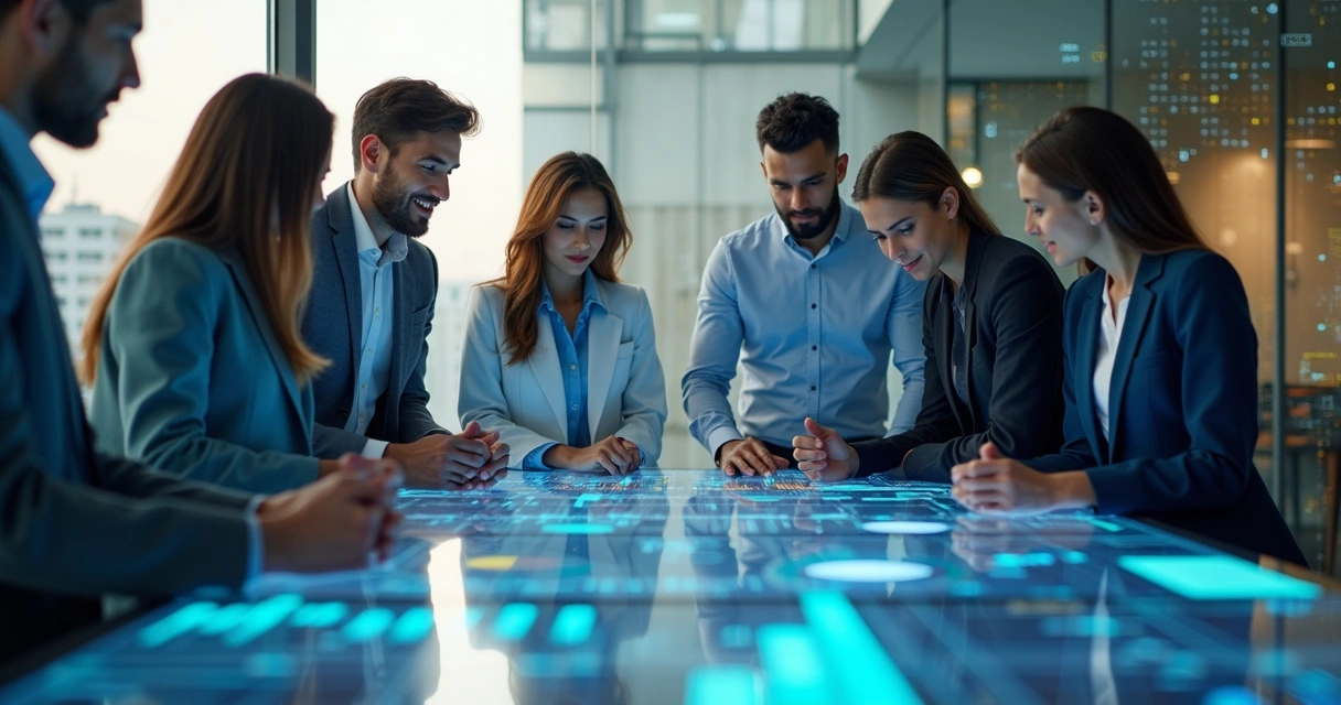 Saúde e seguros: como dados qualificam vendas B2B 2 Profissionais analisando dados de empresas em telas digitais