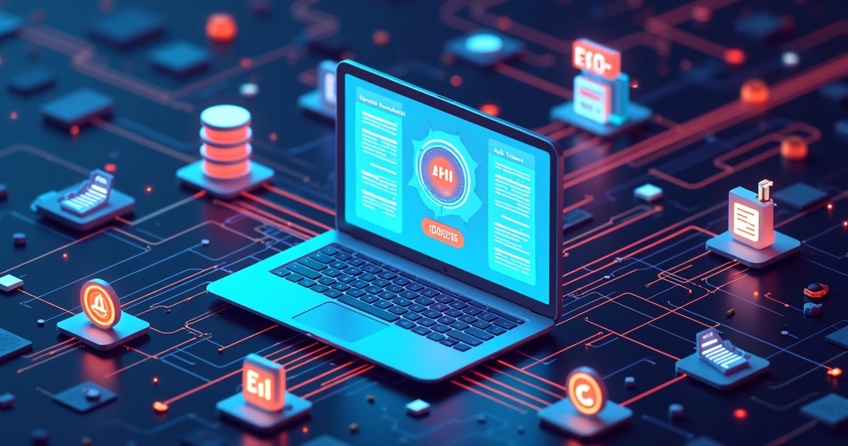 Painel ilustrativo mostrando integração de dados fiscais por API