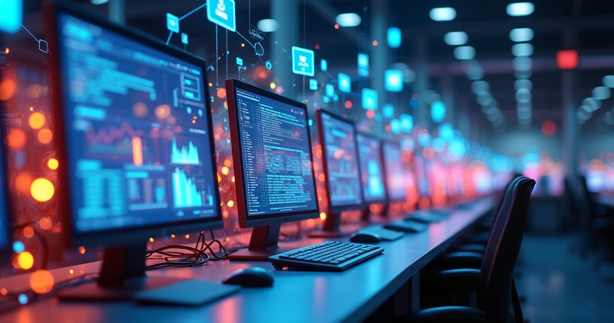 Fluxo de integração de dados públicos em ambiente de crédito com gráficos e computadores 