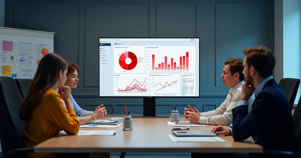 Tela de computador mostrando erros de dados em gráficos 