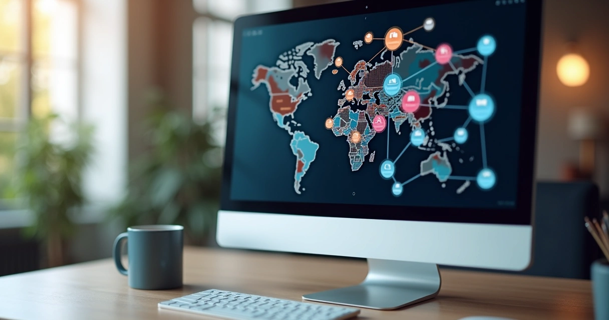 Tela de computador mostrando gráficos de relacionamento em vendas B2B 