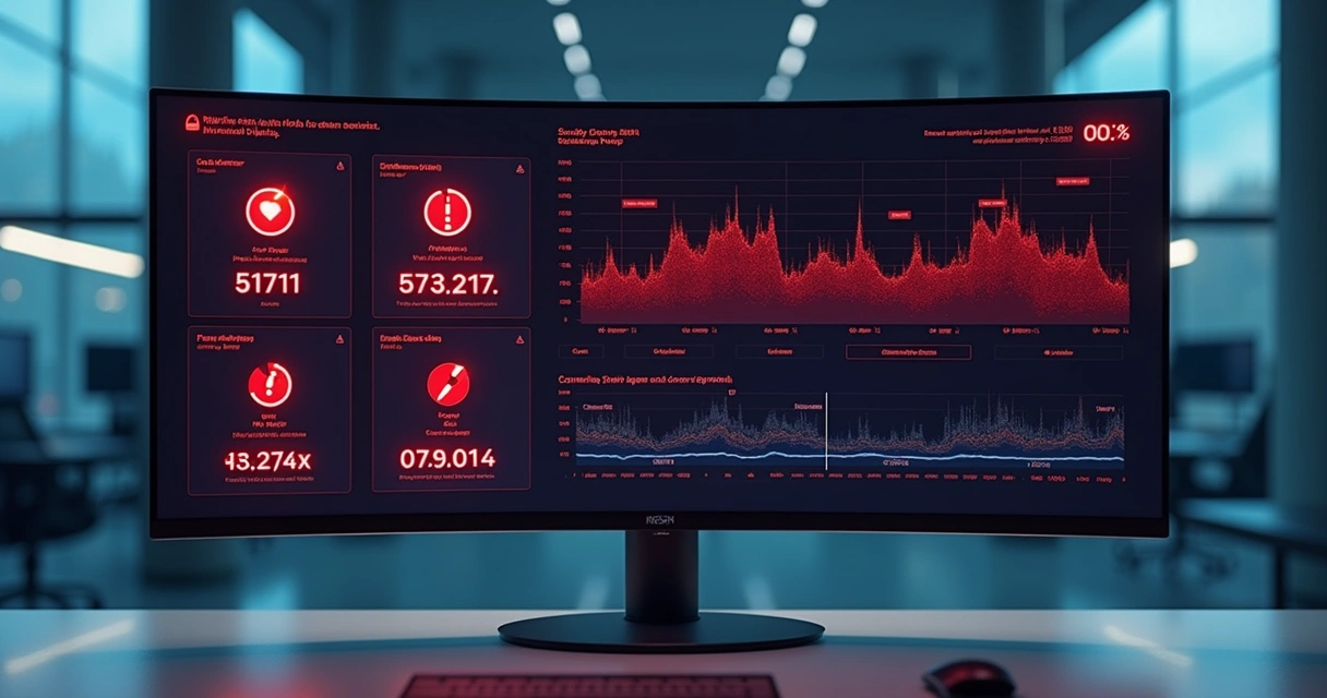 Painel digital com alerta de risco em dados e integrações