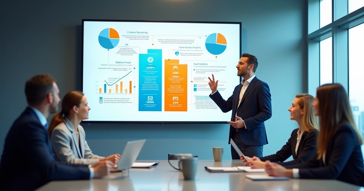 Gráfico com dados, elementos visuais e narrativa de negócios 