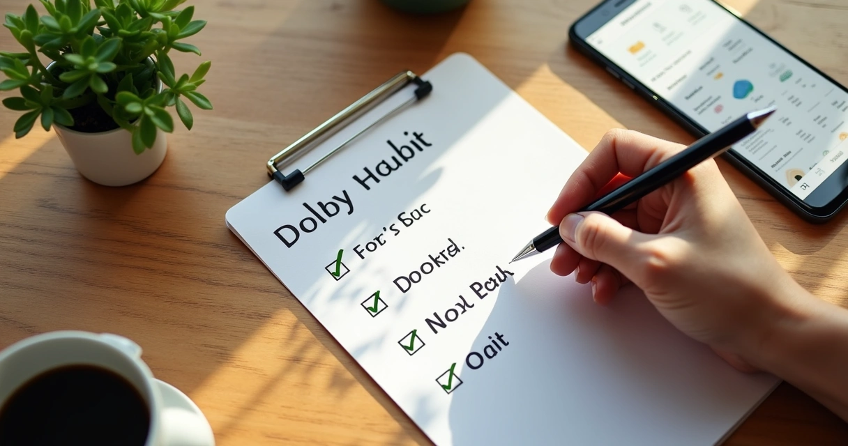 Checklist tracking daily personal commitments 