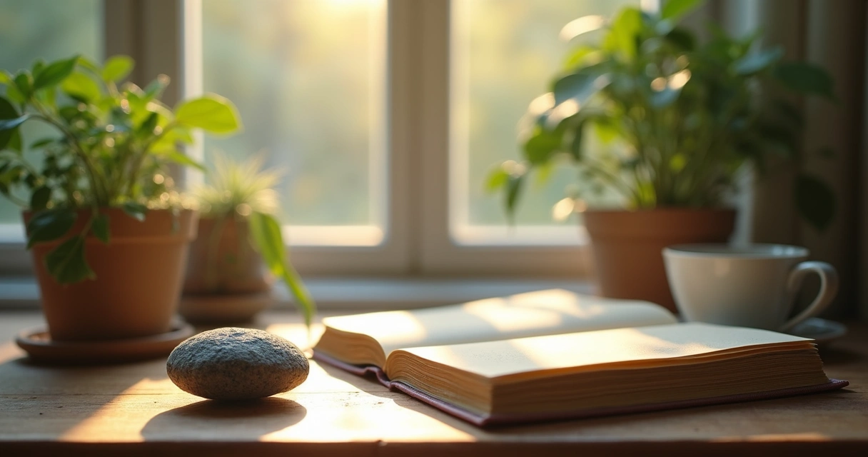 Daily rune reflection near sunlit window 