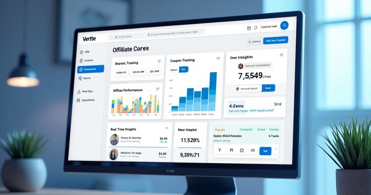 Dashboard de painéis de afiliados e influenciadores 
