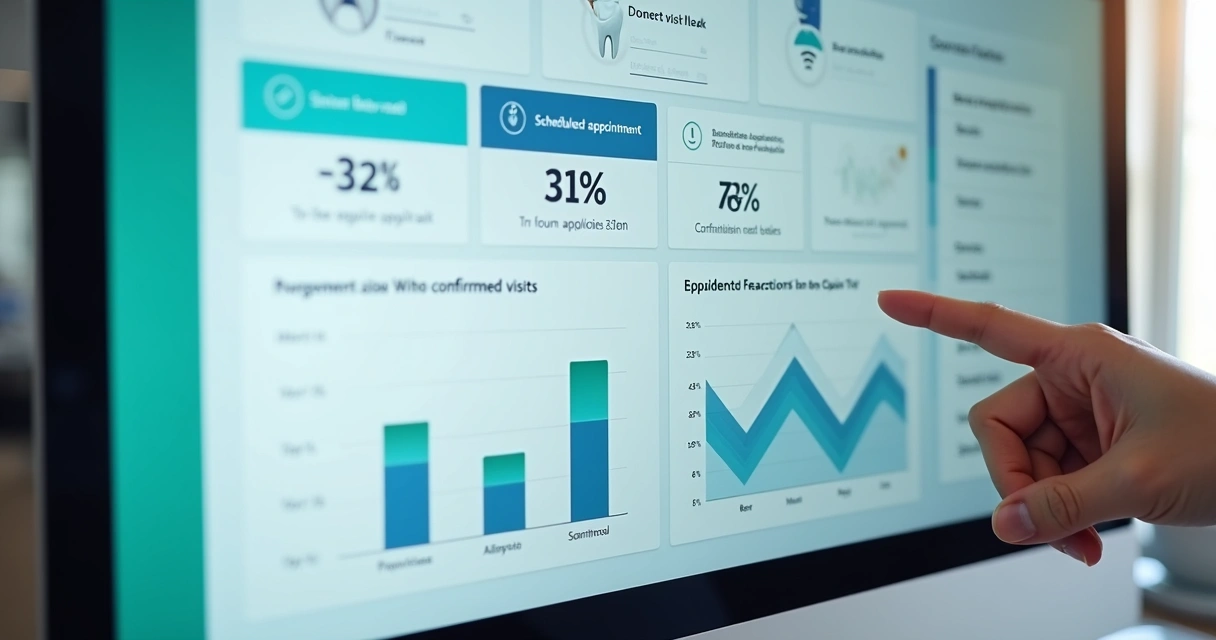 Dashboard com métricas de agendamento para consultório odontológico 