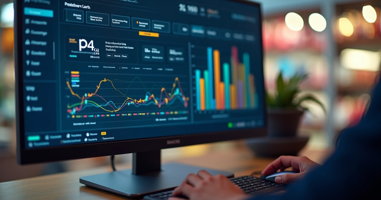 Dashboard de loja com alertas de estoque coloridos 