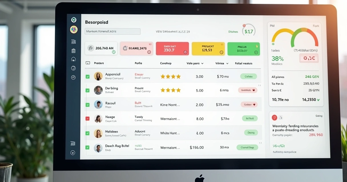 Dashboard digital com alertas sobre lucratividade de produtos