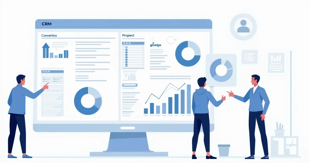 Painel CRM com análise de leads e prospects 