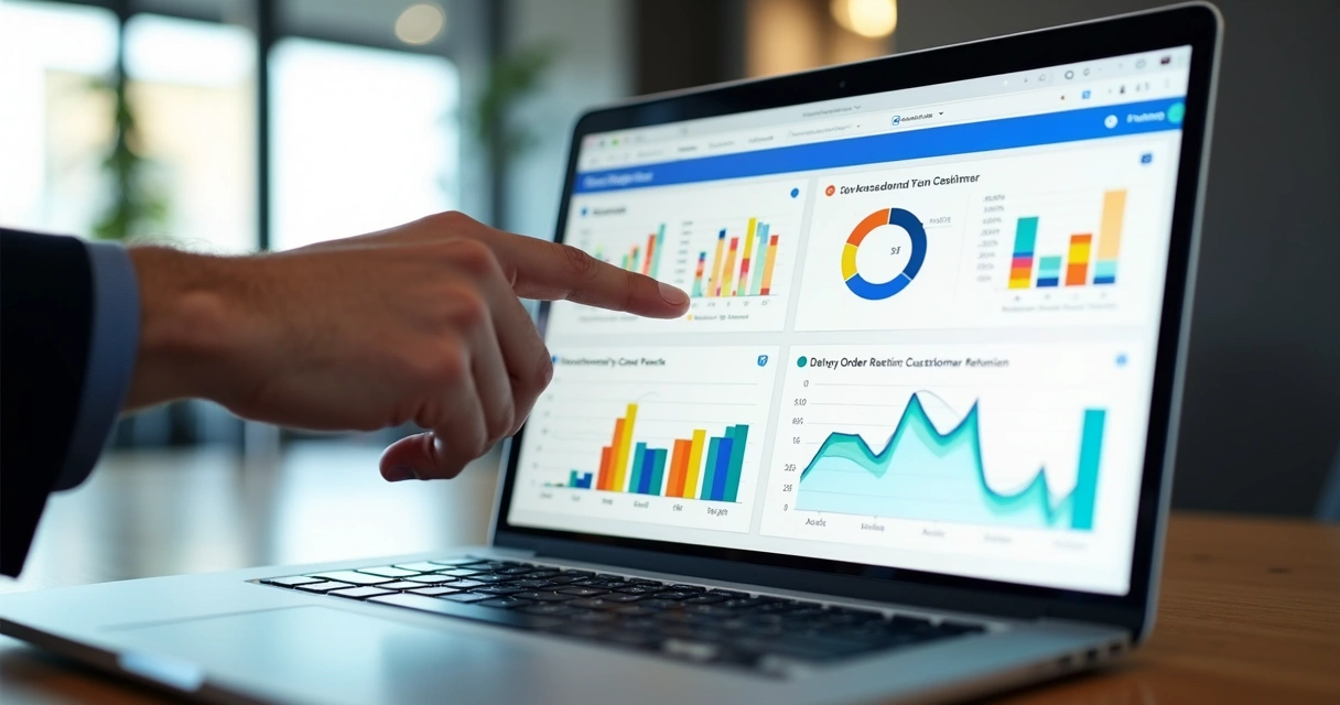 Painel digital de análise de cashback mostrando gráficos de fidelização e vendas 