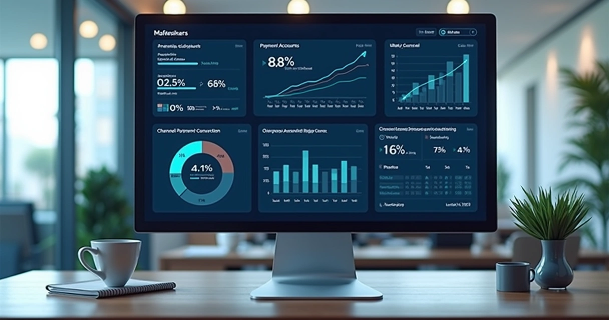 Dashboard digital com gráficos de cobrança e inadimplência