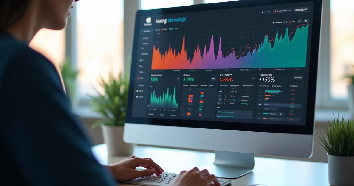 Dashboard simples mostrando gráficos e listas de custos de hospedagem 
